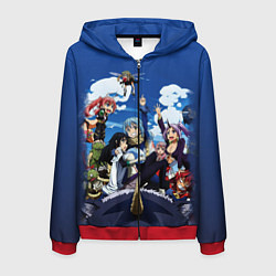 Толстовка 3D на молнии мужская Мое перерождение в слизь, цвет: 3D-красный