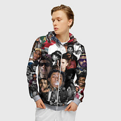 Толстовка 3D на молнии мужская Короли Рэпа KING RAP, цвет: 3D-меланж — фото 2