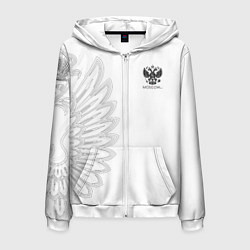 Толстовка 3D на молнии мужская Russia MSKSide - Colorless, цвет: 3D-белый