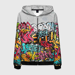 Толстовка 3D на молнии мужская Graffiti on the wall, цвет: 3D-черный