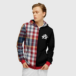 Толстовка 3D на молнии мужская АНАРХИЯ ANARCHY Z, цвет: 3D-красный — фото 2