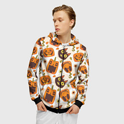 Толстовка 3D на молнии мужская Patern Halloween 10, цвет: 3D-черный — фото 2