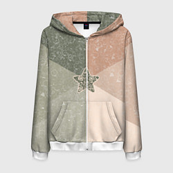 Толстовка 3D на молнии мужская Звезда на фоне АПВ 6 1 2, цвет: 3D-белый