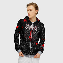 Толстовка 3D на молнии мужская Slipknot Rock Слипкнот Музыка Рок Гранж, цвет: 3D-меланж — фото 2