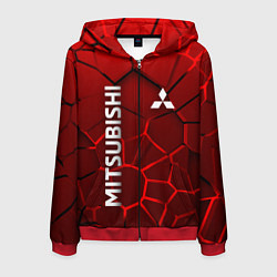 Толстовка 3D на молнии мужская Митсубиси 3D плиты, цвет: 3D-красный