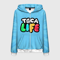 Толстовка 3D на молнии мужская Toca Life: Logo, цвет: 3D-белый