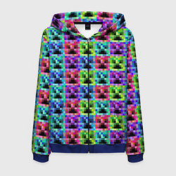 Мужская толстовка на молнии МАЙНКРАФТ MINECRAFT ЦВЕТНЫЕ КРИПЕРЫ