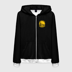 Толстовка 3D на молнии мужская GOLDEN STATE WARRIORS BLACK STYLE, цвет: 3D-белый