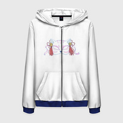 Толстовка 3D на молнии мужская Маска бакэнэко, цвет: 3D-синий