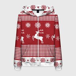Мужская толстовка на молнии Узор с оленями