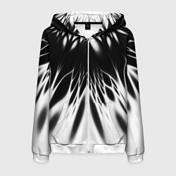 Толстовка 3D на молнии мужская Белый и черный - коллекция Лучи - Хуф и Ся, цвет: 3D-белый
