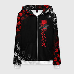 Толстовка 3D на молнии мужская TOKYO REVENGERS RED STYLE TEAM, цвет: 3D-белый