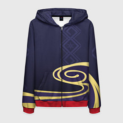 Толстовка 3D на молнии мужская КОСТЮМ КАМИСАТО АЯКИ, цвет: 3D-красный