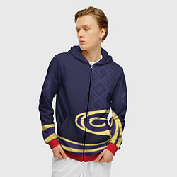 Толстовка 3D на молнии мужская КОСТЮМ КАМИСАТО АЯКИ, цвет: 3D-красный — фото 2