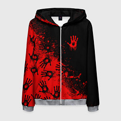 Мужская толстовка на молнии Death Stranding Отпечаток рук паттерн