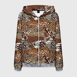 Мужская толстовка на молнии Шкуры Диких Животных