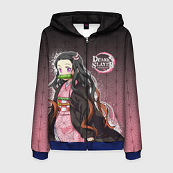 Толстовка 3D на молнии мужская НЕЗУКО NEZUKO SLAYER, цвет: 3D-синий