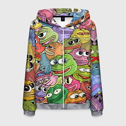 Толстовка 3D на молнии мужская Pepe BOMBING, цвет: 3D-меланж