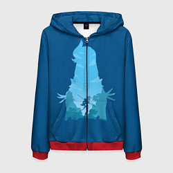 Толстовка 3D на молнии мужская Шень Хе Genshin Impact, цвет: 3D-красный