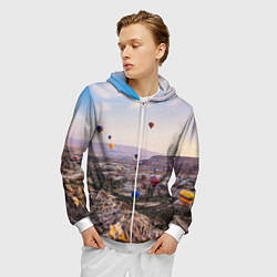 Толстовка 3D на молнии мужская Воздушные Шары!, цвет: 3D-белый — фото 2