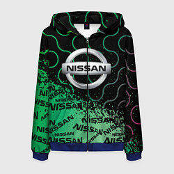 Толстовка 3D на молнии мужская NISSAN Супер класса, цвет: 3D-синий