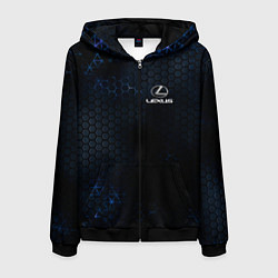 Толстовка 3D на молнии мужская Lexus лексус, цвет: 3D-черный