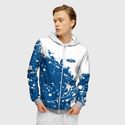 Толстовка 3D на молнии мужская Ford форд, цвет: 3D-меланж — фото 2