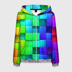Толстовка 3D на молнии мужская Color geometrics pattern Vanguard, цвет: 3D-меланж