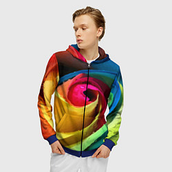 Толстовка 3D на молнии мужская Роза fashion 2022, цвет: 3D-синий — фото 2