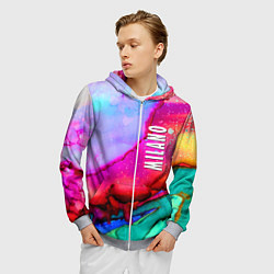 Толстовка 3D на молнии мужская Milano Fashion pattern, цвет: 3D-меланж — фото 2