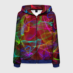 Толстовка 3D на молнии мужская Color neon pattern Vanguard, цвет: 3D-синий