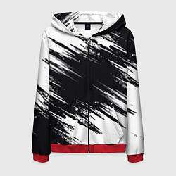 Толстовка 3D на молнии мужская БЕЛАЯ КРАСКА БРЫЗГИ, цвет: 3D-красный