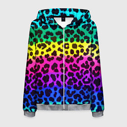 Мужская толстовка на молнии Leopard Pattern Neon