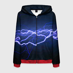 Толстовка 3D на молнии мужская Lightning Fashion 2025 Neon, цвет: 3D-красный