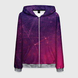 Толстовка 3D на молнии мужская Абстрактные взаимосвязанные линии, цвет: 3D-меланж