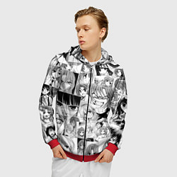 Толстовка 3D на молнии мужская Когда плачут цикады pattern, цвет: 3D-красный — фото 2