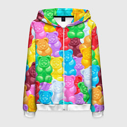 Мужская толстовка на молнии Мармеладные мишки разноцветные