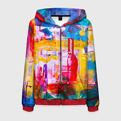 Мужская толстовка на молнии Импрессионизм Лето Абстракция Impressionism Summer