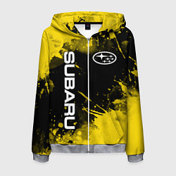 Толстовка 3D на молнии мужская СУБАРУ - SUBARU Желтые пятна, цвет: 3D-меланж