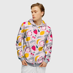 Толстовка 3D на молнии мужская Fruit Pattern, цвет: 3D-меланж — фото 2