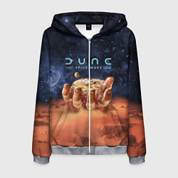 Мужская толстовка на молнии Dune: Spice Wars песчаные дюны и рука с базой