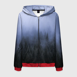 Мужская толстовка на молнии Лес в ночи