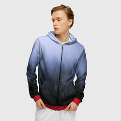 Толстовка 3D на молнии мужская Лес в ночи, цвет: 3D-красный — фото 2