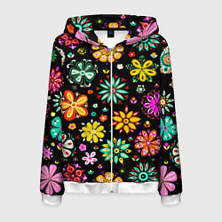 Мужская толстовка на молнии MULTICOLORED FLOWERS