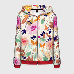 Мужская толстовка на молнии Summer floral pattern