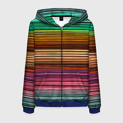 Мужская толстовка на молнии Multicolored thin stripes Разноцветные полосы