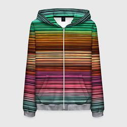 Мужская толстовка на молнии Multicolored thin stripes Разноцветные полосы