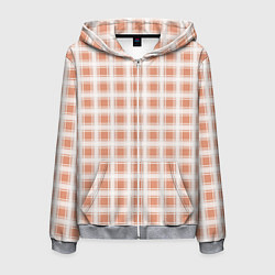 Толстовка 3D на молнии мужская Light beige plaid fashionable checkered pattern, цвет: 3D-меланж