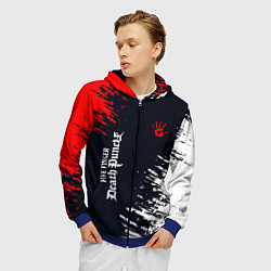 Толстовка 3D на молнии мужская Five Finger Death Punch - краска, цвет: 3D-синий — фото 2