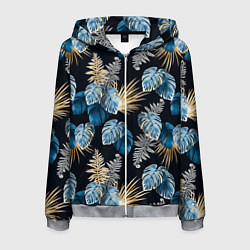 Мужская толстовка на молнии Свет неоновых листьев